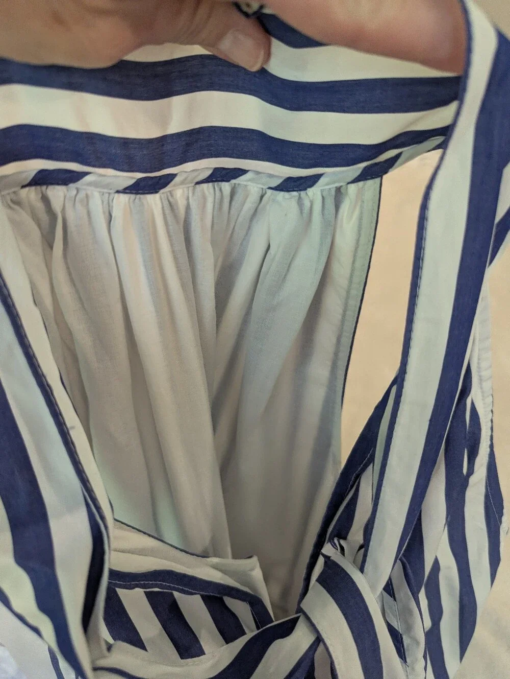 J.Crew Blue & White Striped Tie Neck Halter Jumpsuit | Size 6